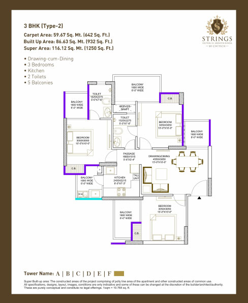 Civitech Strings  floor plan 1145-sqft