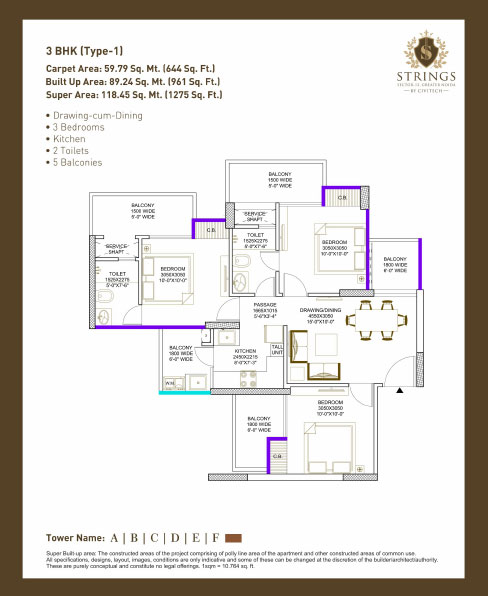 Civitech Strings  floor plan 1365-sqft